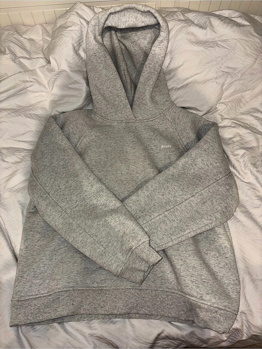 Roots Raglan Hoodie Gray Pullover Size XL